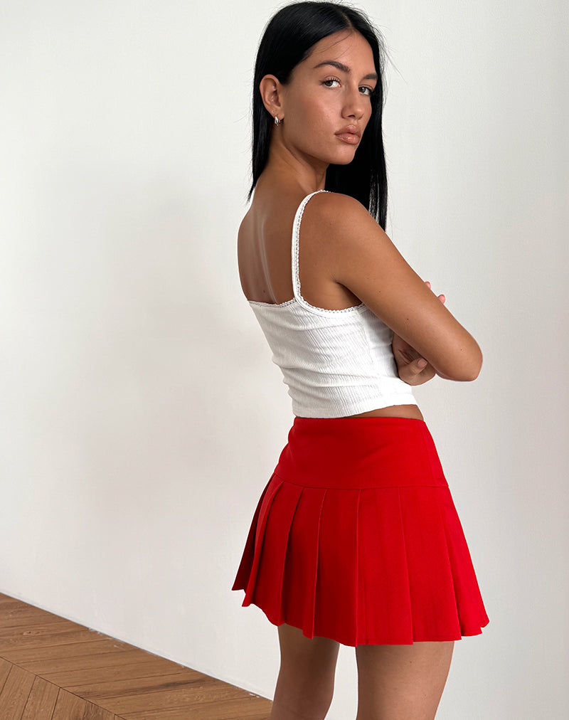 Image de la mini-jupe Casini en tailleur doux Rouge