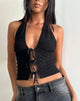 Image de Casmira Open Front Textured Cosimo Top in Black
