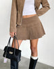 Image de Casna Mini jupe plissée en Baby Cord Walnut Brown