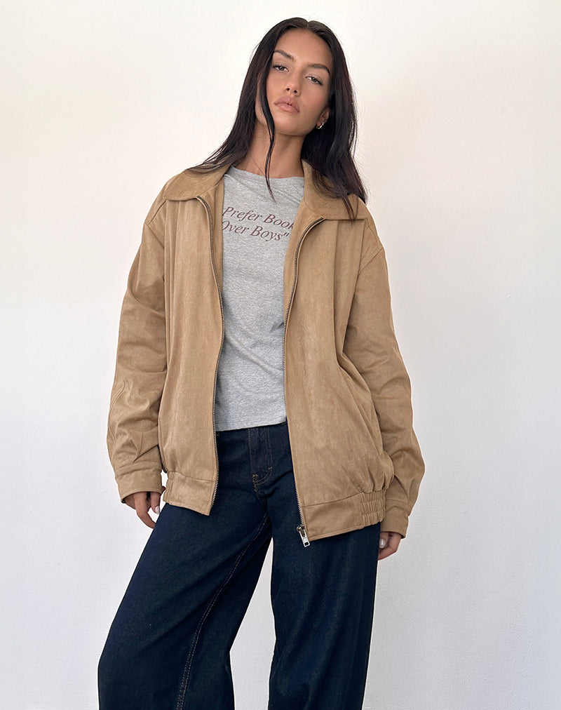 Veste Cavita en faux daim Tan