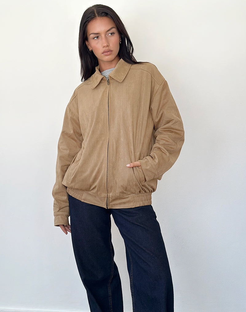 Image de la veste Cavita en faux daim Tan