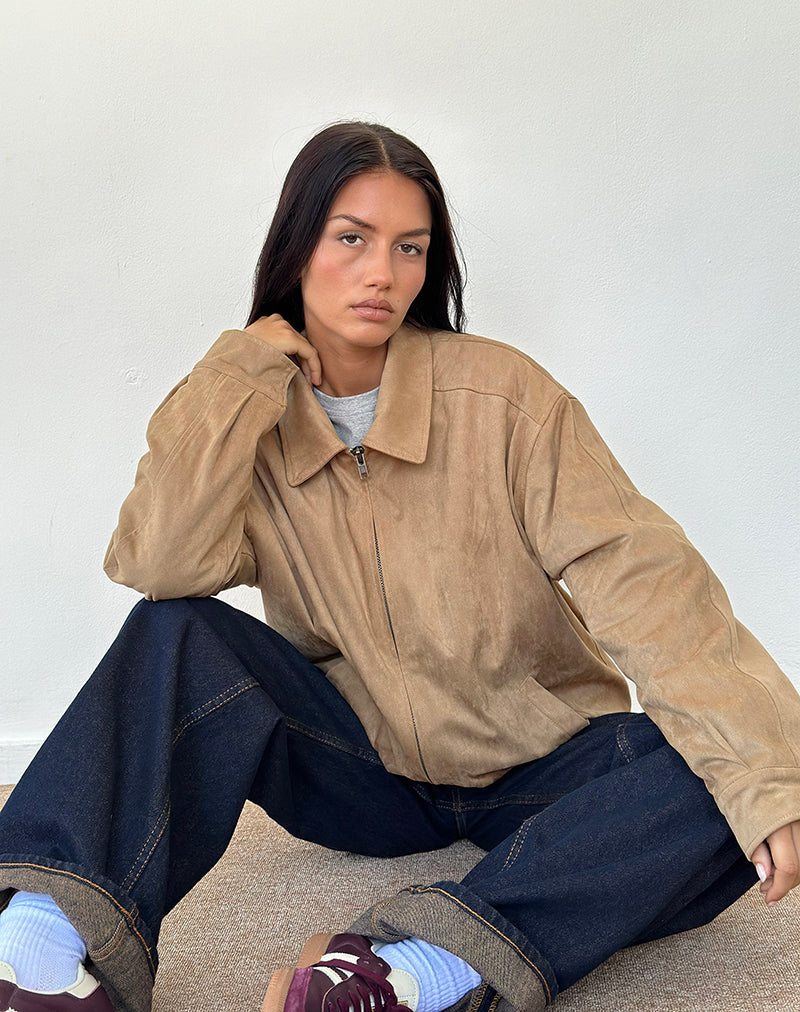 Veste Cavita en faux daim Tan