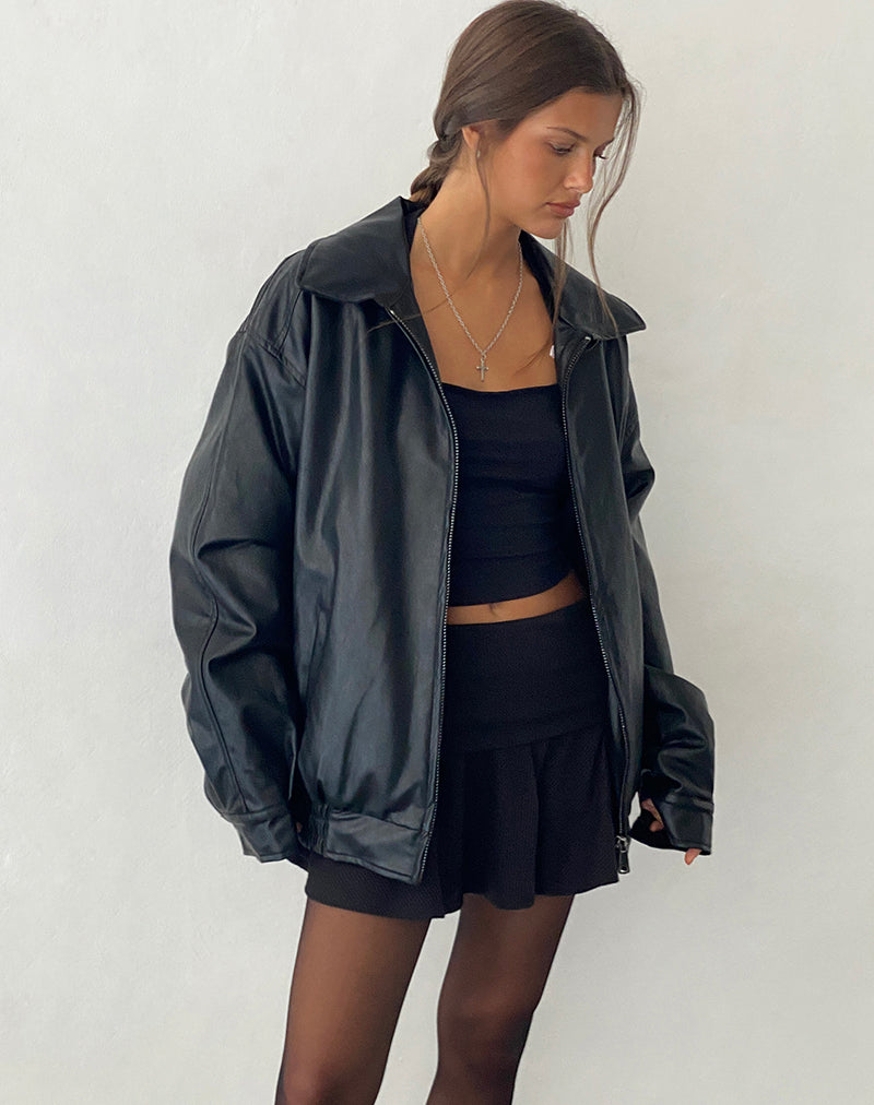Image de la veste Cavita en PU noir