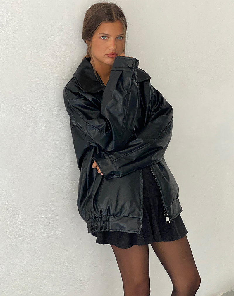 Image de la veste Cavita en PU noir