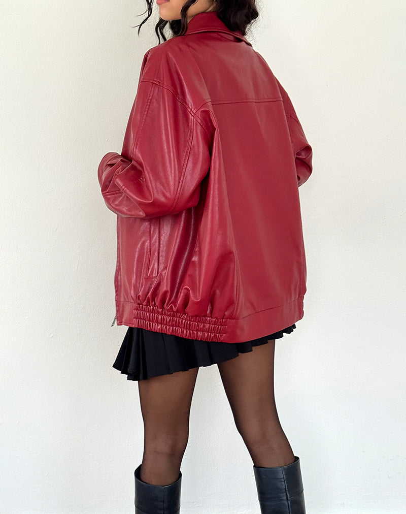 Image de la veste en PU Cavita rouge sang