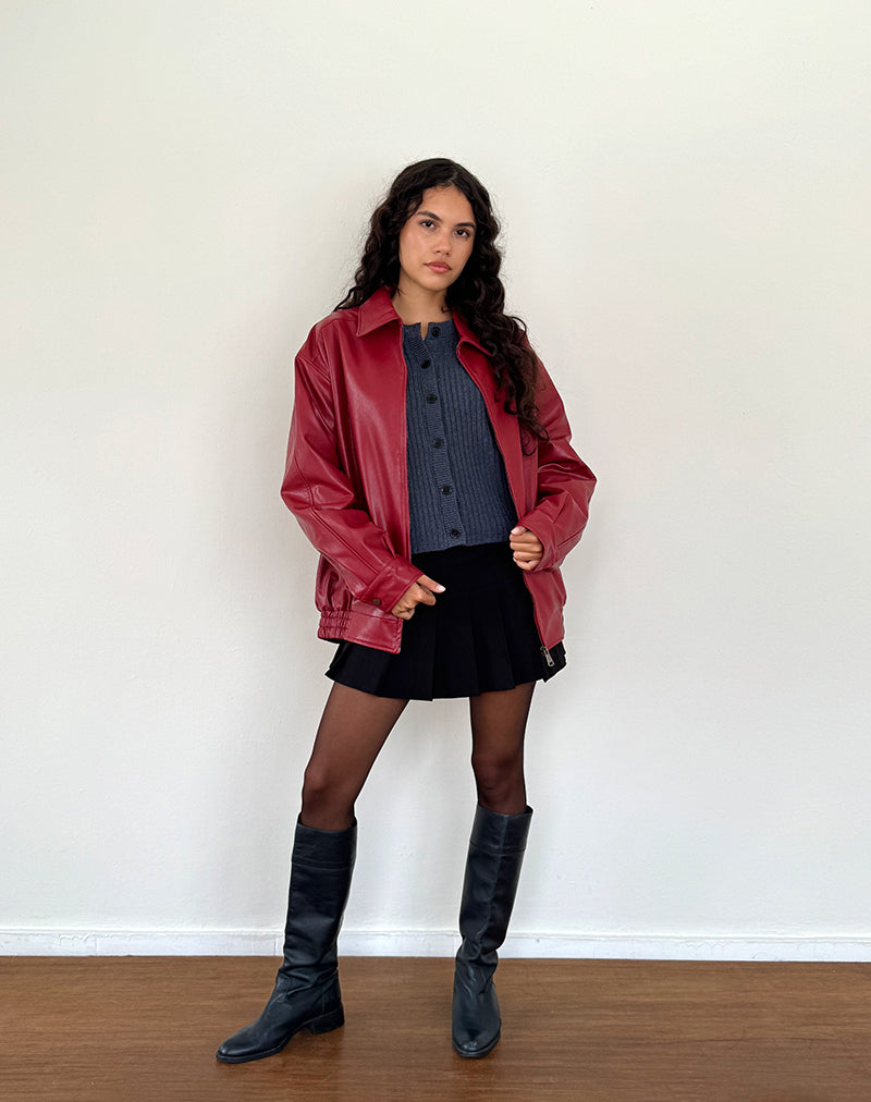 Image de la veste en PU Cavita rouge sang