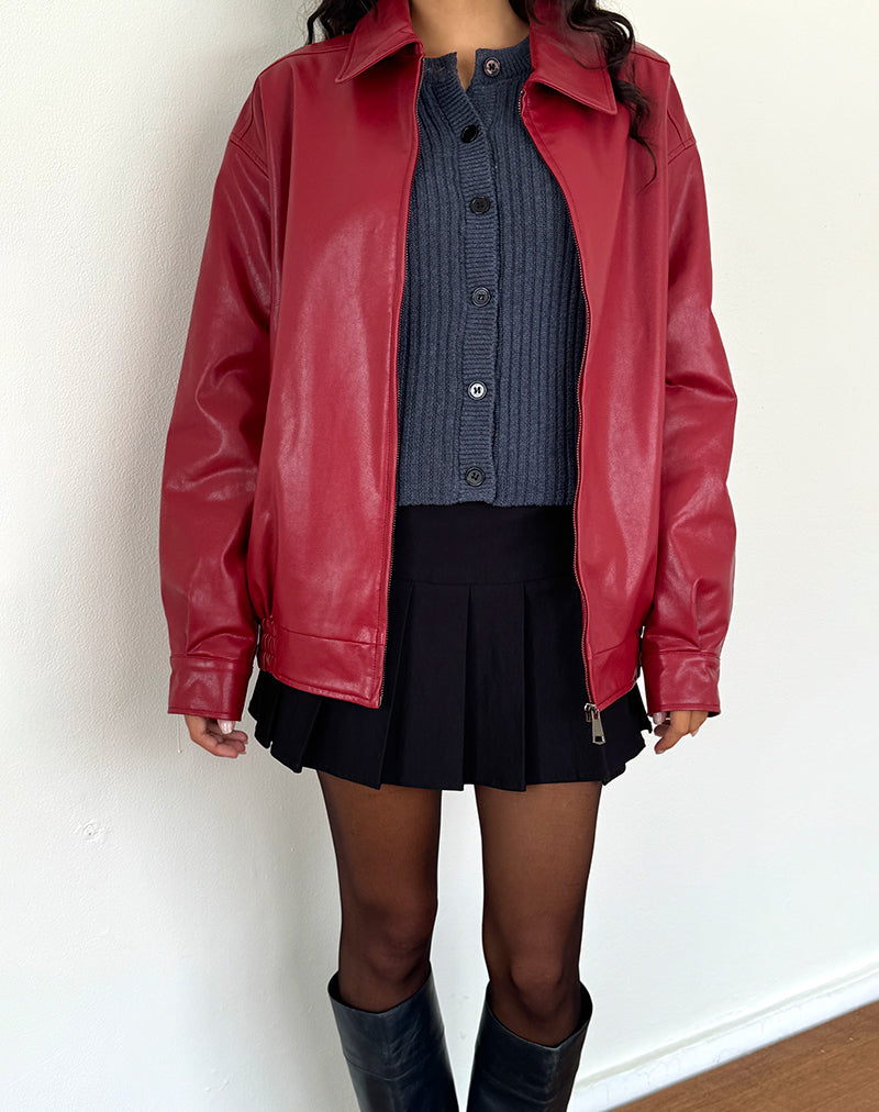 Veste Cavita en PU, rouge sang