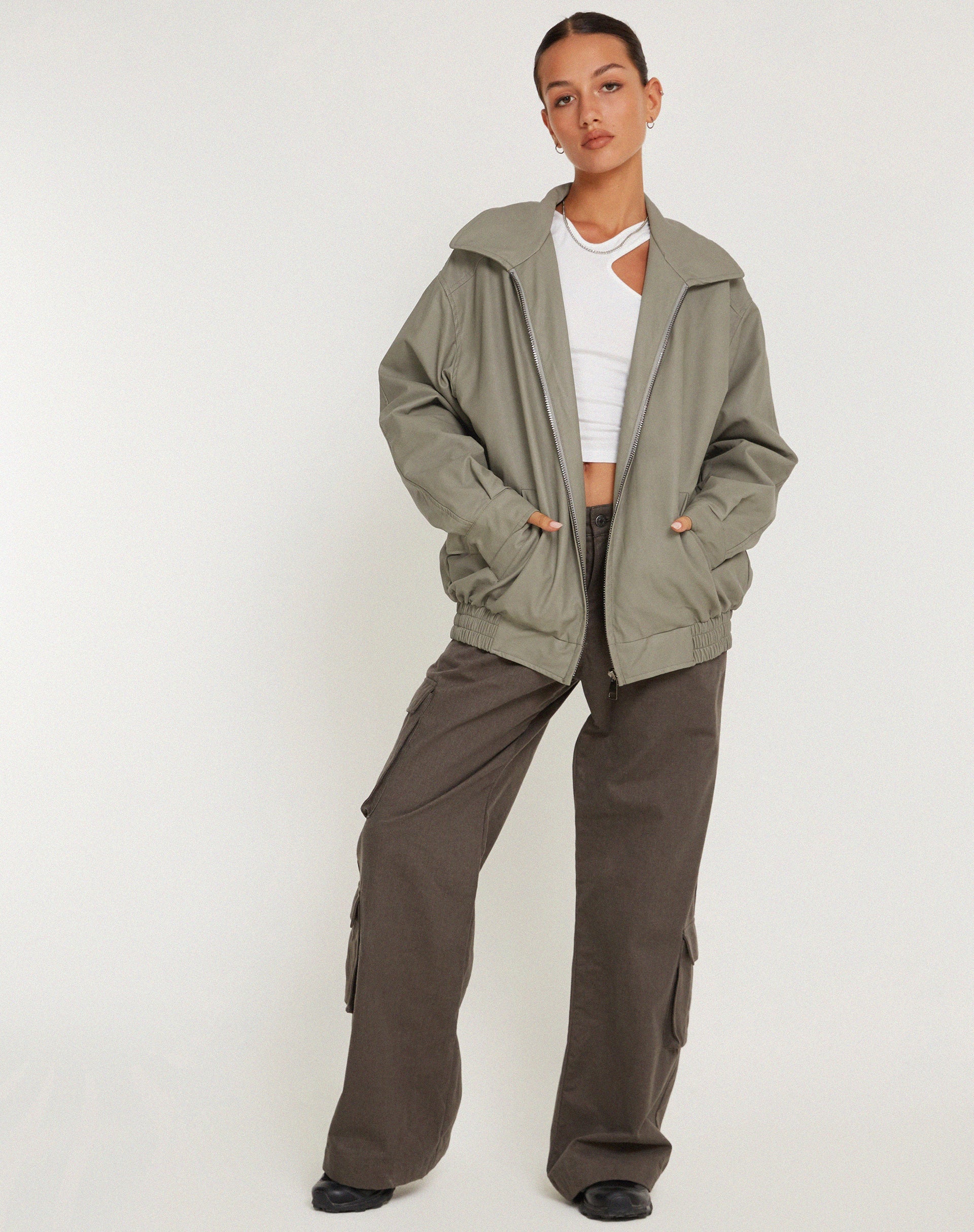 Image de la veste Cavita en PU gris