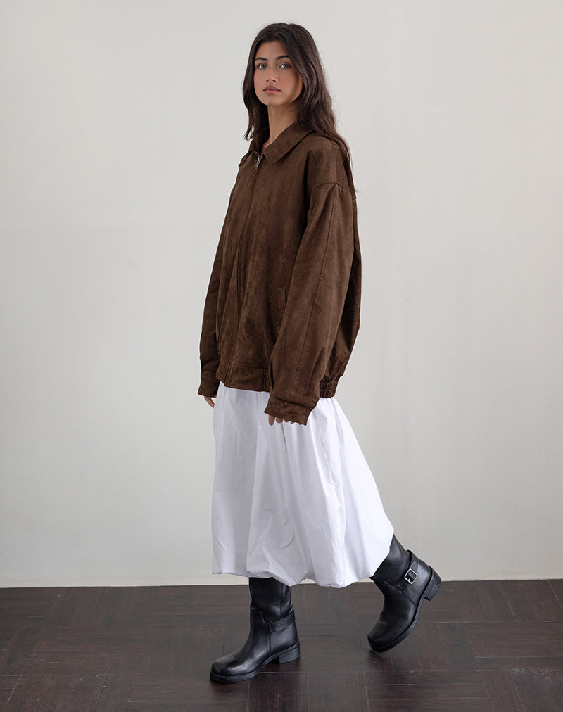 Veste Cavita en faux daim marron