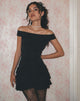 Image de Aella Bardot Ruffle Dress in Black
