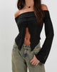 Image de Celeste Butterfly Bardot Top in Black