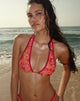 Image de Cerry Bikini Top in Floral Fun Orange with Contrast Binding