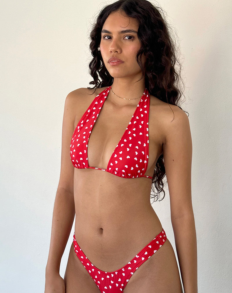 Image de Cerry Bikini Top in Red White Heart