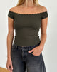 Image de Chacha Top in Olive Rib Lace