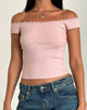 image de Chacha Top in Rib Lace Pink Lady
