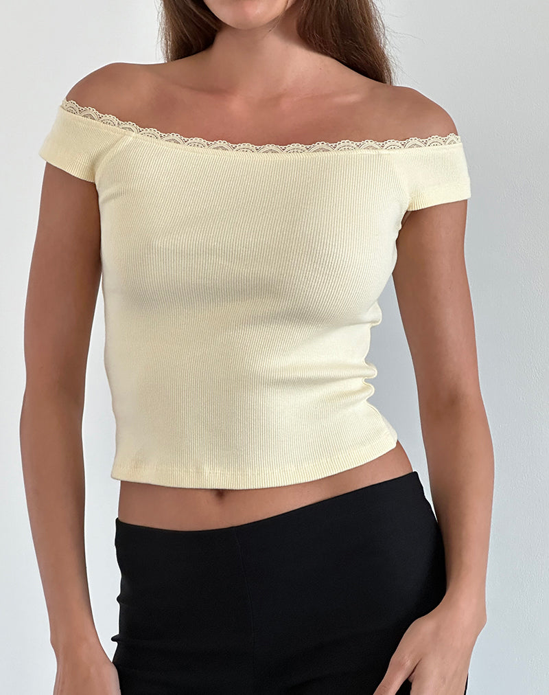 Image de Chacha Top in Rib Lace Buttercream