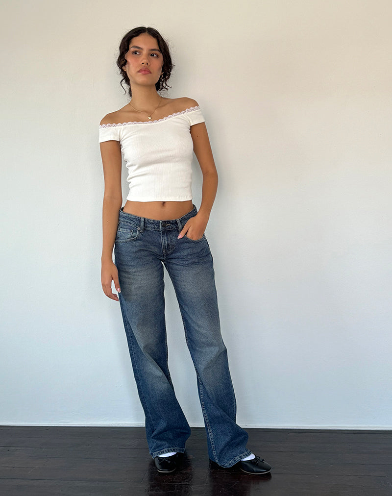 Image de Chacha Top in Off White Rib Lace