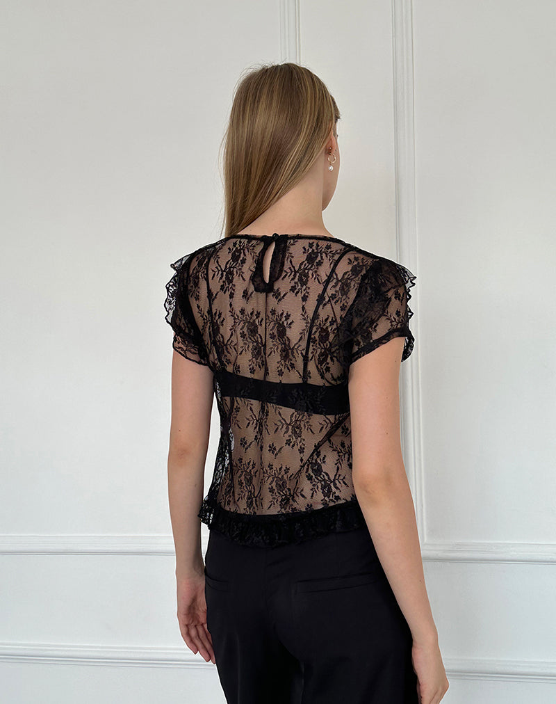 Image de Champel Top in Wild Rose Lace Black