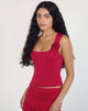 Image de Charley Rosette Top en Lycra Slinky Red