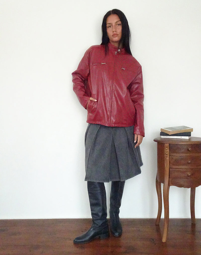Image de la veste Moto Charlize en PU rouge