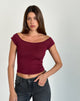 Image de Charya Off Shoulder Top in Burgundy