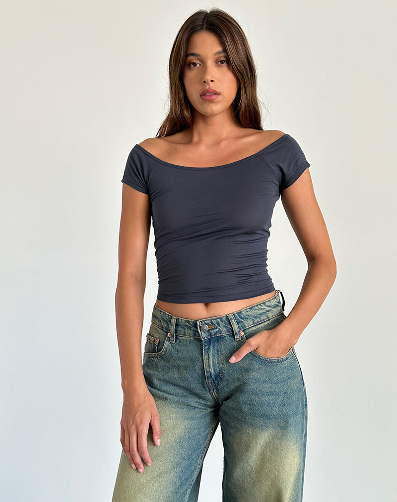 Image de Charya Off The Shoulder Top in Ocean Storm