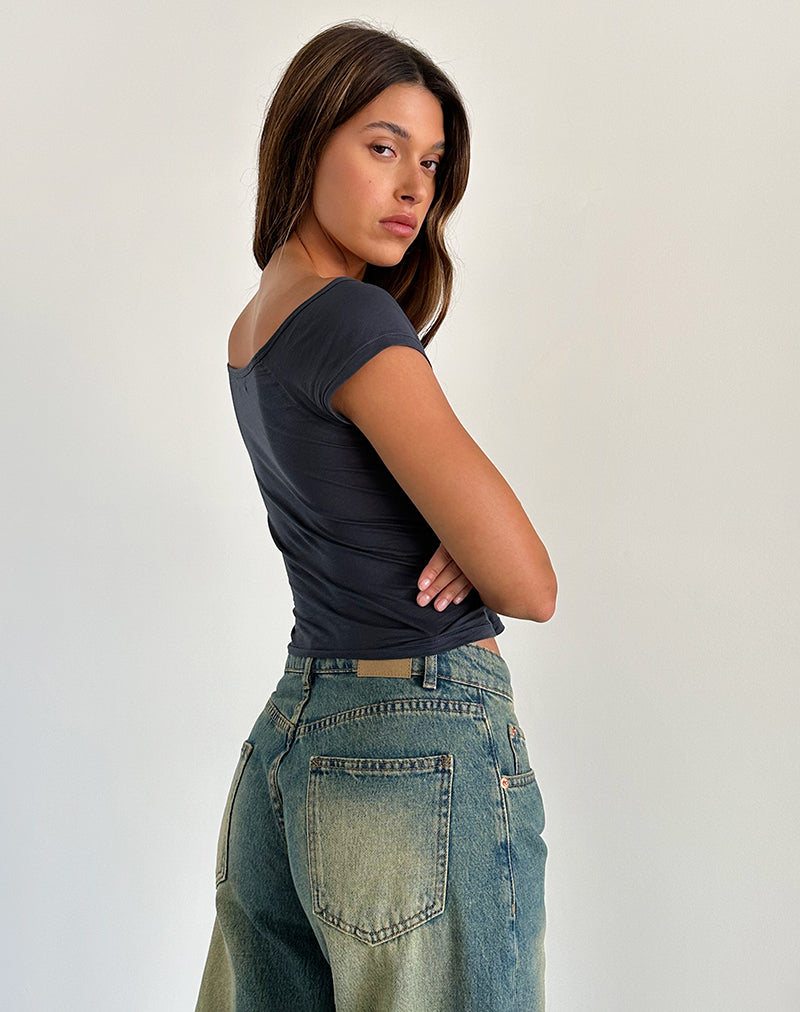 Charya Off The Shoulder Top in Ocean Storm (Top à épaules dénudées)