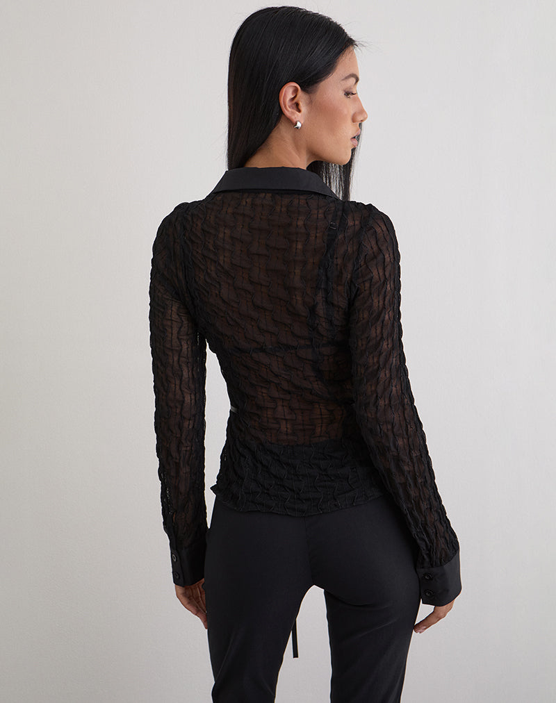 Image de la chemise Christabel en maille texturée Noir