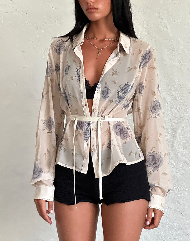 Chemise Christabel, bleu rose sauvage