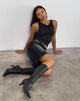 Image de Chuya Cowl Back Top in Slinky Black
