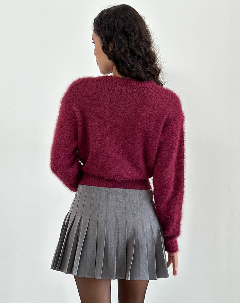 Image de la mini-jupe plissée Cida, anthracite foncé