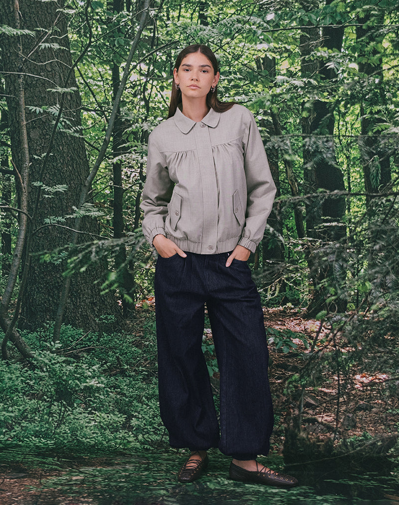 Image de la veste à col Cindari en gris