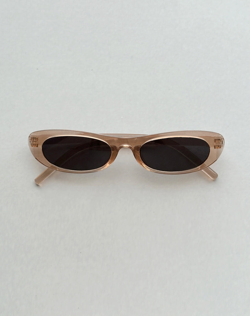 Lunettes de soleil Cinida Rectangle en rose opaque