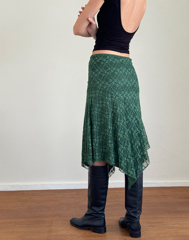 Jupe midi Cinta, Sage Canina Rose Lace