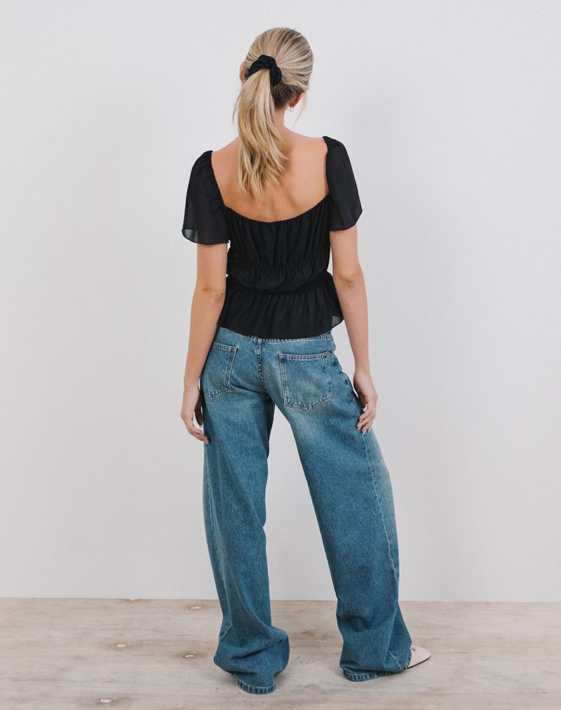 Image de Cintan Tie Front Top in Black