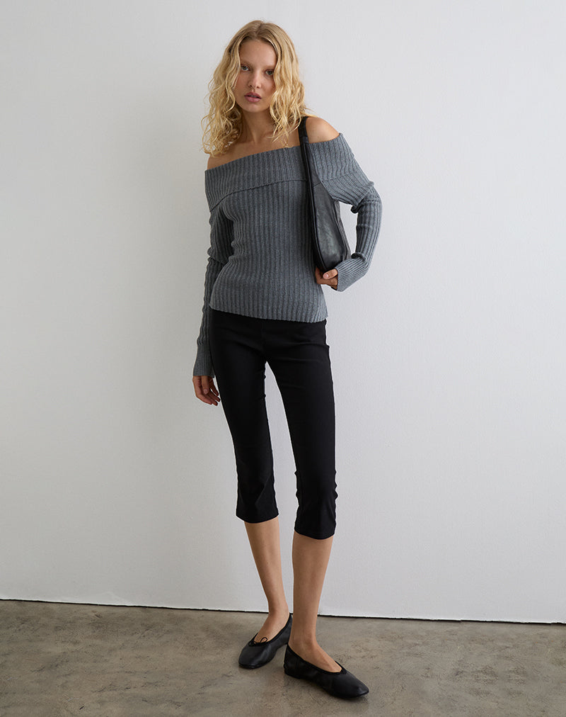 Image de Circe Jumper Bardot en tricot gris