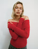 Image de Circe Off-Shoulder Long Sleeve Knit To in Red