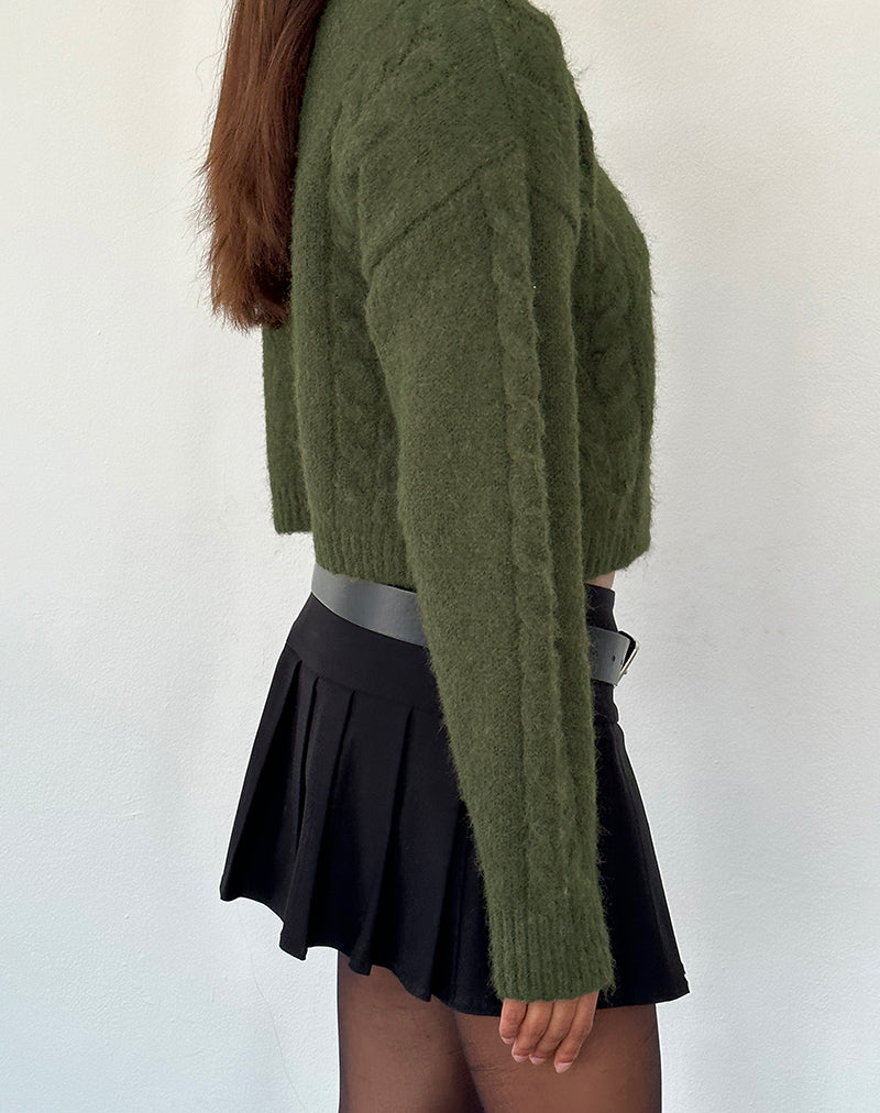 Image de Claire Knit Cardigan in Forest Green