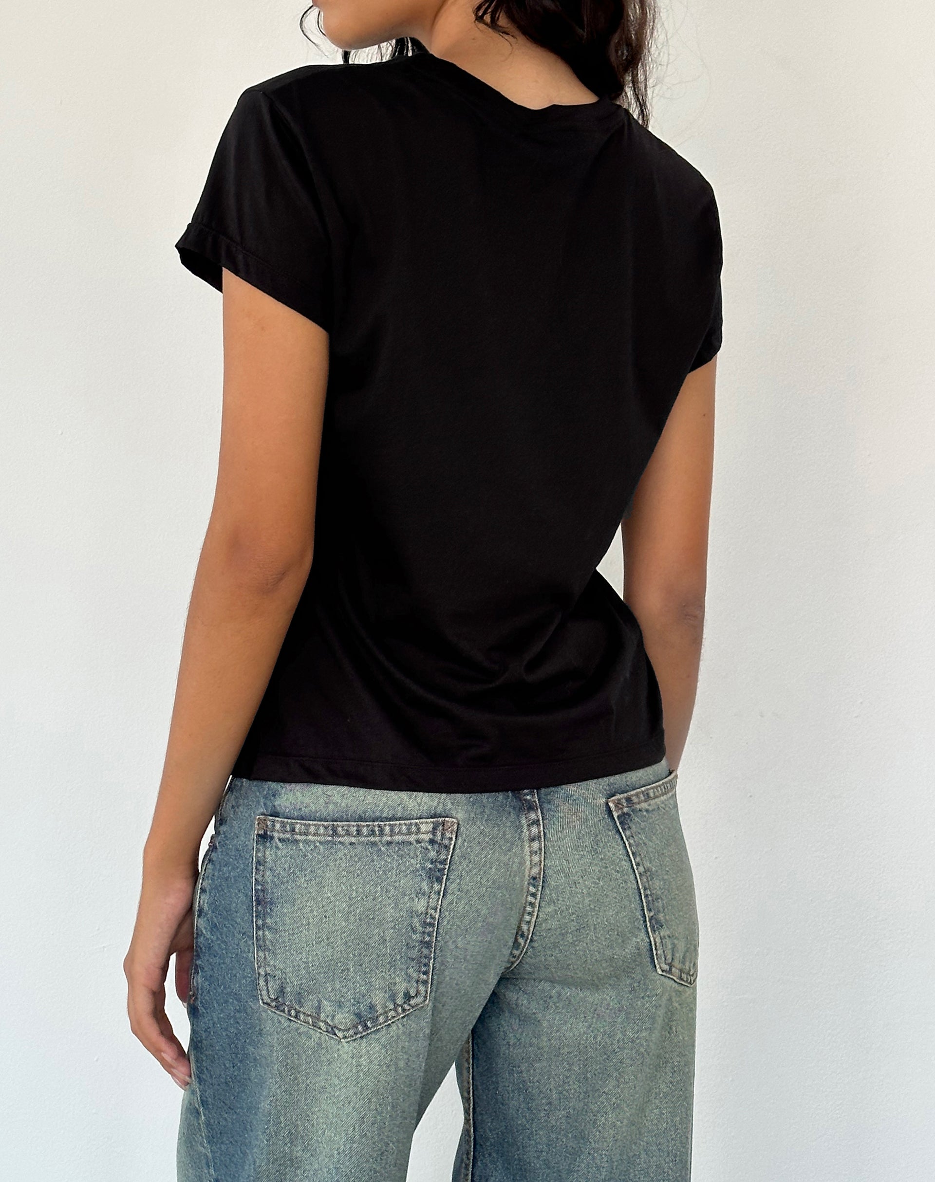 Image de Clio Baggy Tee in Black Tissue Jersey