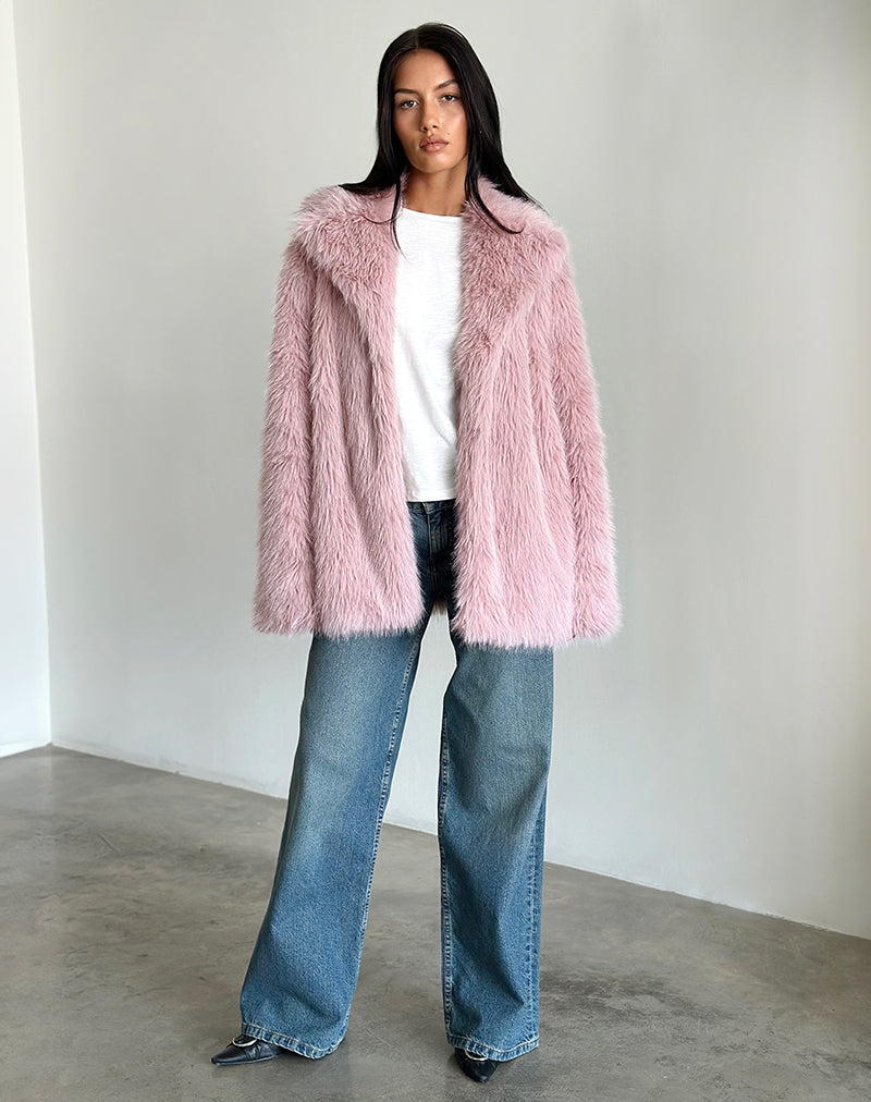Veste Lupita en fausse fourrure Dusty Pink