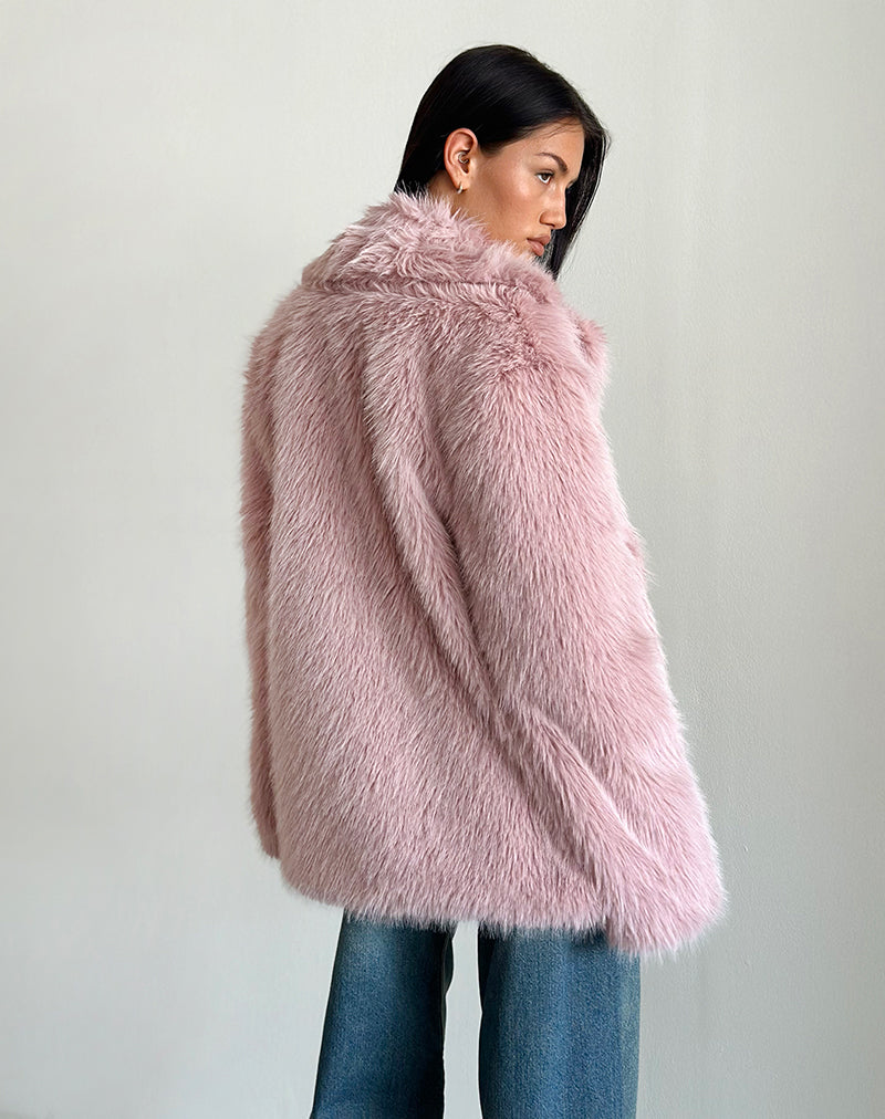 Image de la veste Lupita en fausse fourrure Dusty Pink