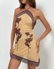 Image de Clooney Fringe Dress in Flower Yellow Brown