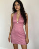 Image de Codami Mini robe dos nu en dentelle Dusty Rose