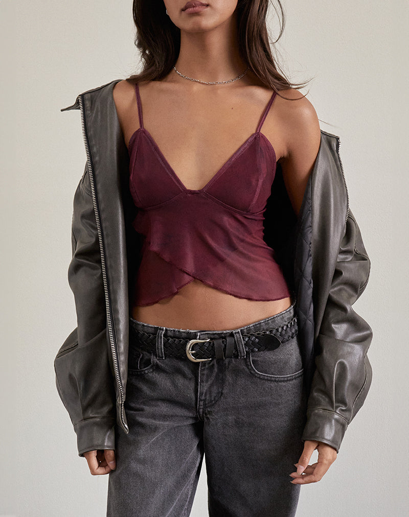Image de Cojira Mesh Butterfly Top in Tonal Burgundy Paisley