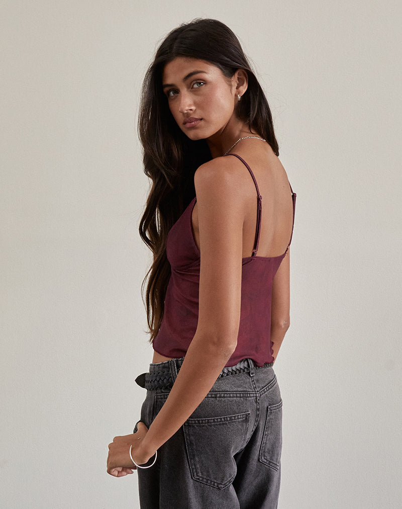 Image de Cojira Mesh Butterfly Top in Tonal Burgundy Paisley
