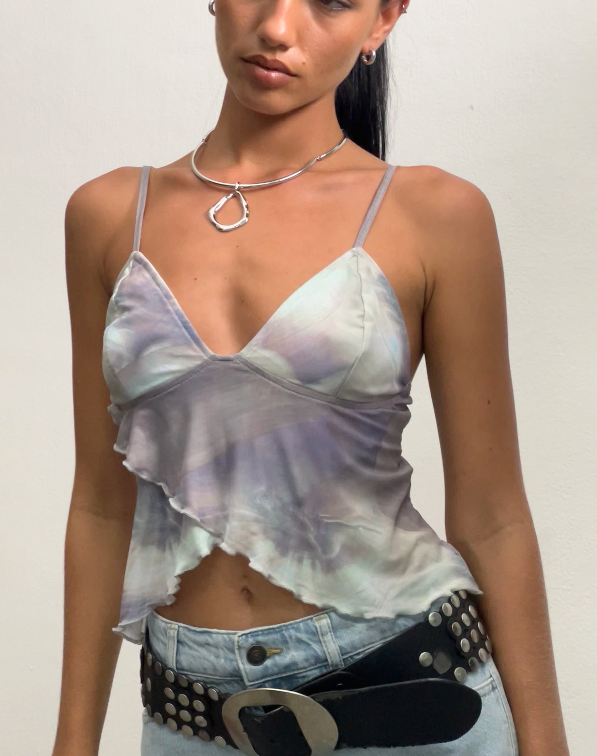 Image de Cojira Mesh Butterfly Top in Printed Pearly Shell