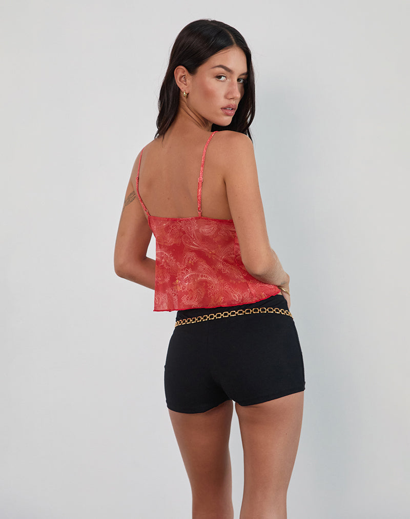 Image de Cojira Mesh Butterfly Top in Tonal Paisley Red