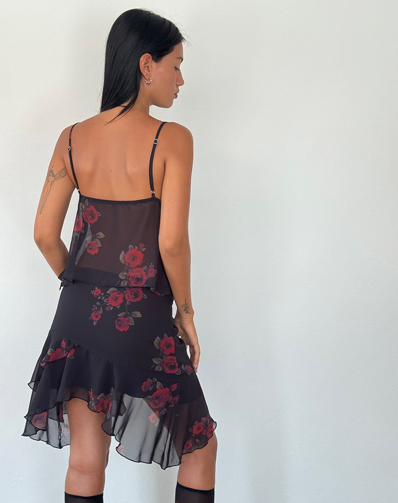 Image de Cojira Mesh Butterfly Top in Vintage Roses Black