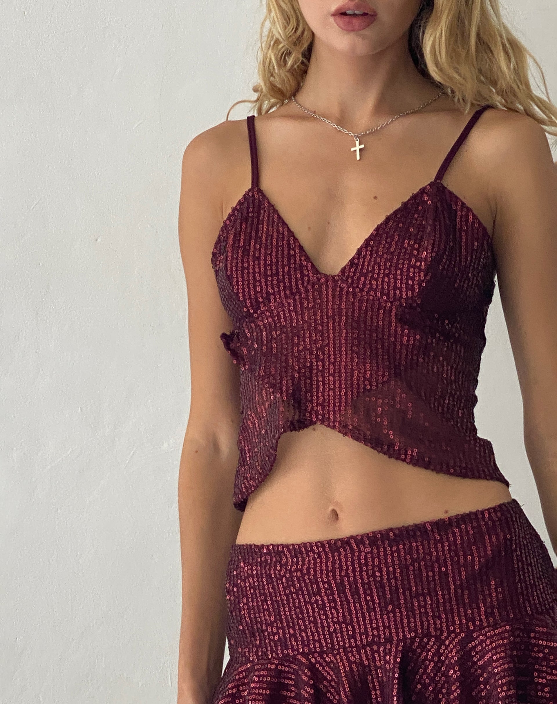 Image de Cojira Butterfly Top in Sequin Burgundy