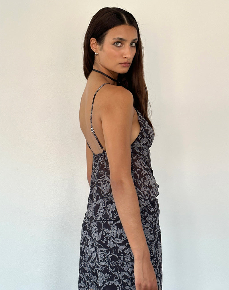 Image de Cojira Mesh Butterfly Top in Black Baroque Print